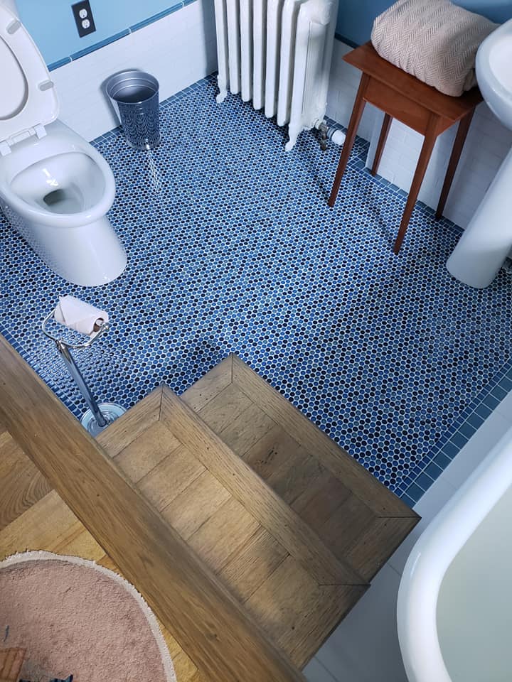 Floor tile installation
