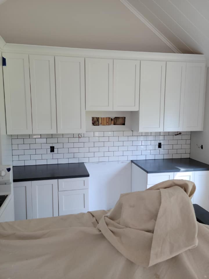 Kitchen backsplash installation