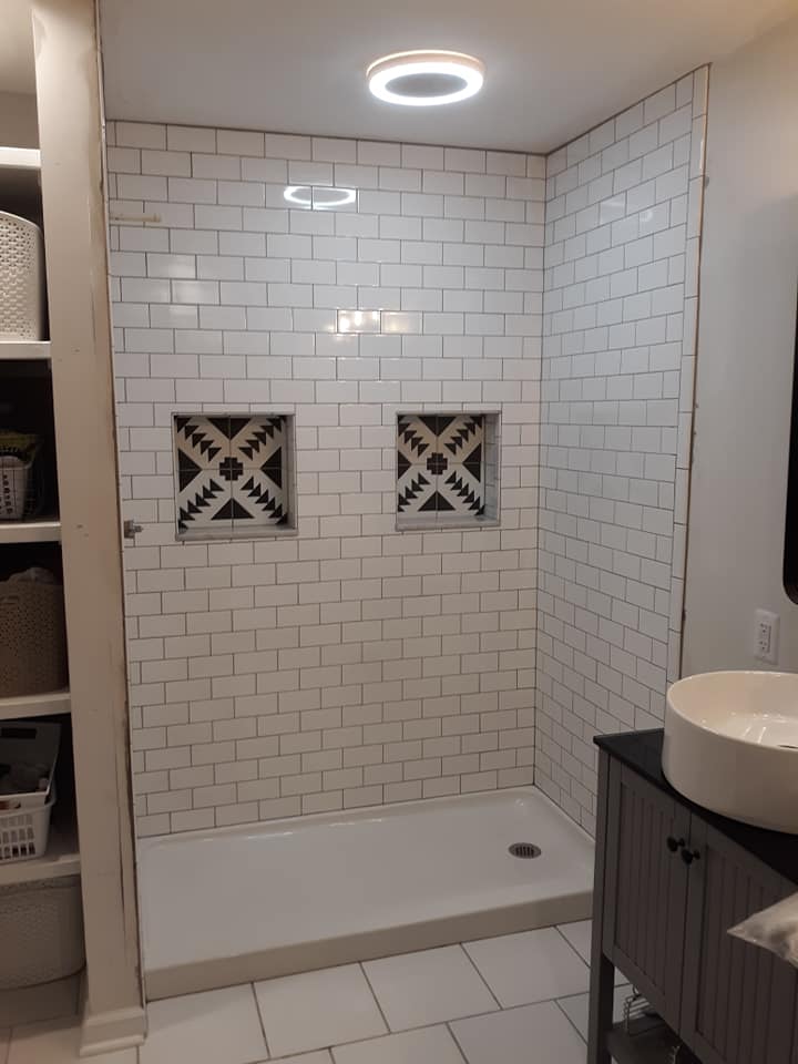 Shower tile installation